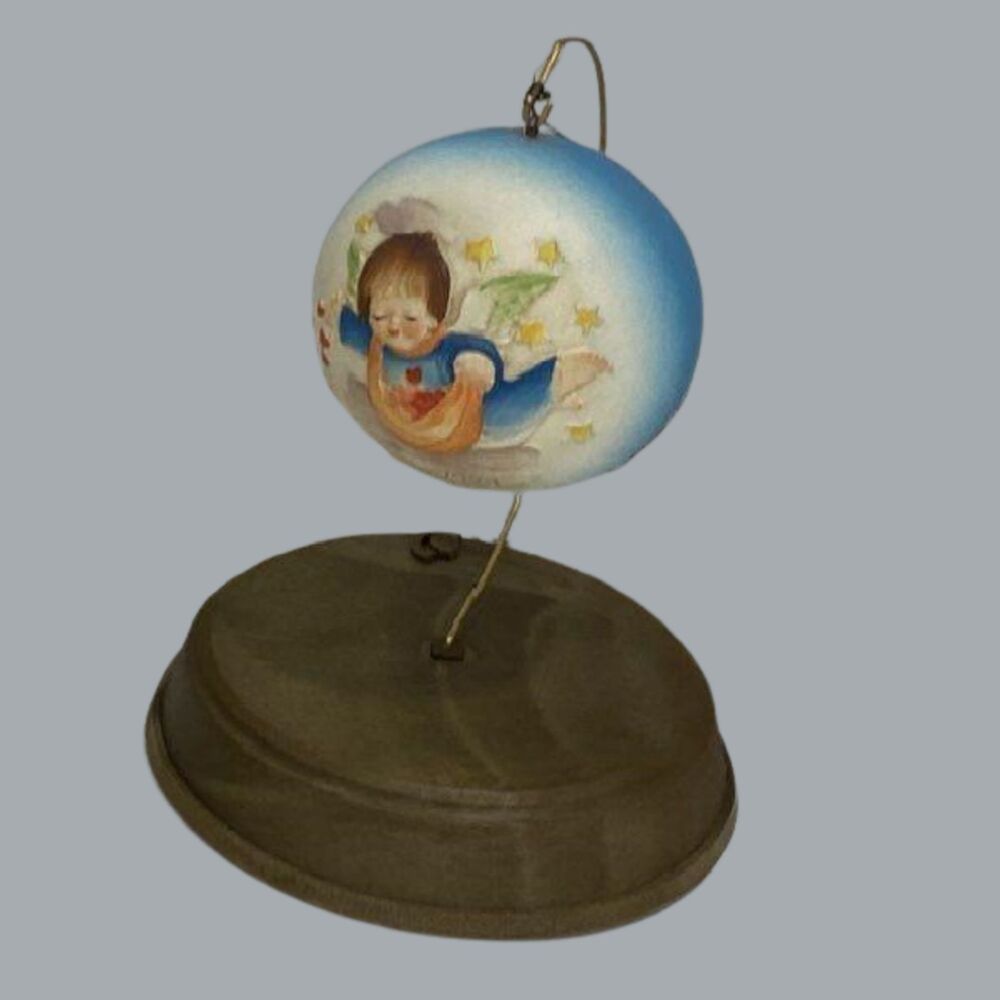 Vintage ANRI Italy Angel Music Box Ornament on Stand AS IS (Music is Sporadic)